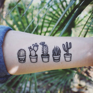 Potted Cactus Temporary Tattoo