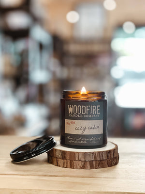 Mini Amber Wood Wick Soy Candle - Valentines and Spring